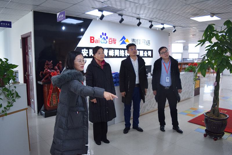 中共河南省委網(wǎng)信辦社評(píng)處處長李麗同志，中共安陽市委網(wǎng)信辦副主任、市互聯(lián)網(wǎng)行業(yè)黨委書記王曉萌同志蒞臨安陽青峰網(wǎng)絡(luò)參觀指導(dǎo)！